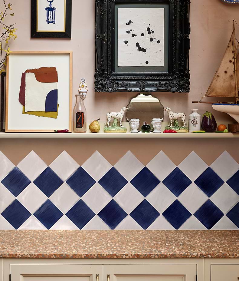 STUDIO Jamboree Handpainted Ceramic Denim Field