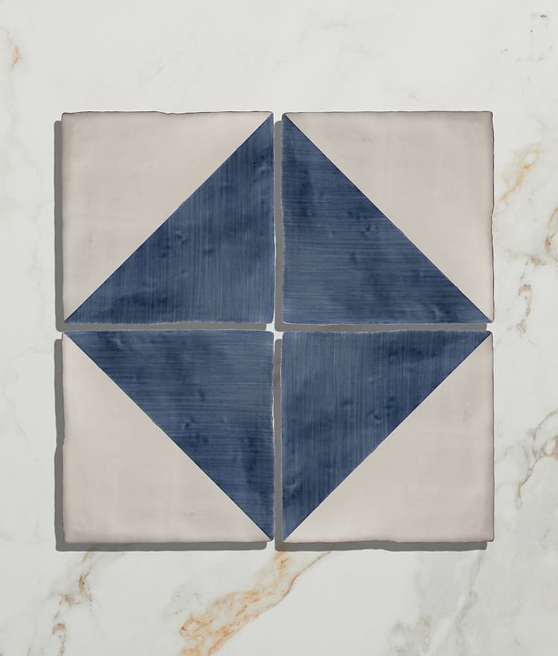 STUDIO Jamboree Handpainted Ceramic Denim Tri