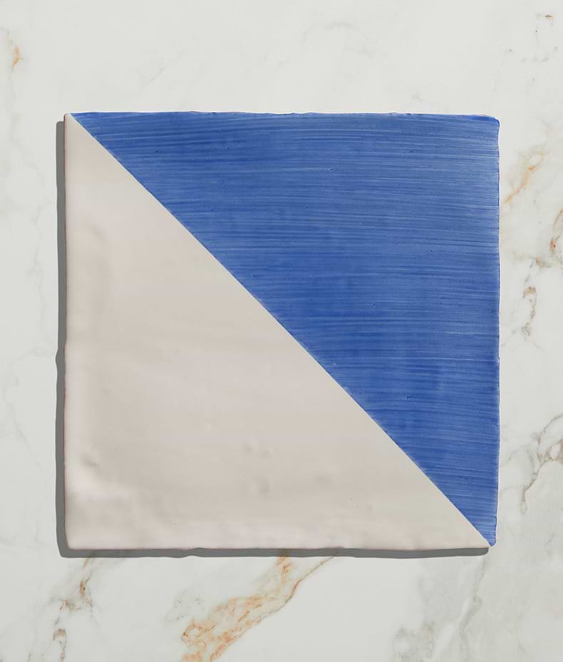 STUDIO Jamboree Handpainted Ceramic Greek Blue Tri