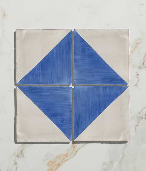 STUDIO Jamboree Handpainted Ceramic Greek Blue Tri