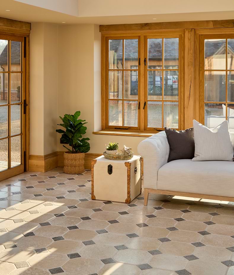 Lacock Limestone Heritage Finish Octagons & Hazlebury Cabochons