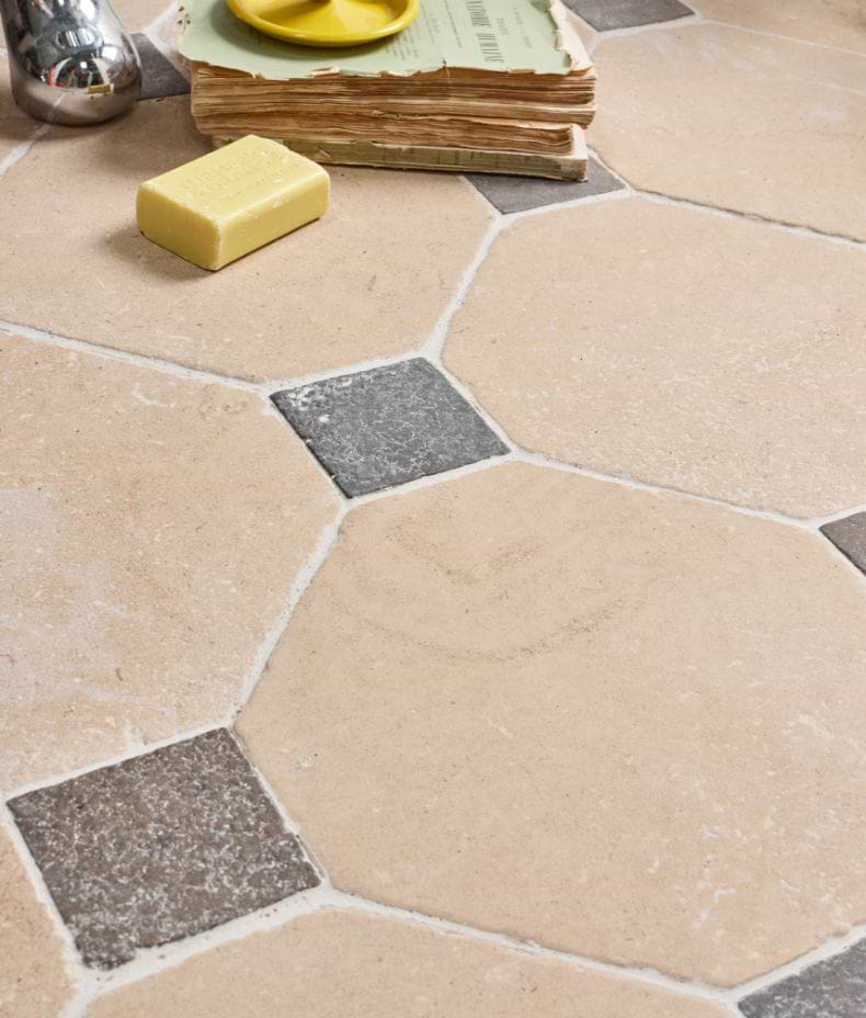 Lacock Limestone Heritage Finish Octagons & Hazlebury Cabochons