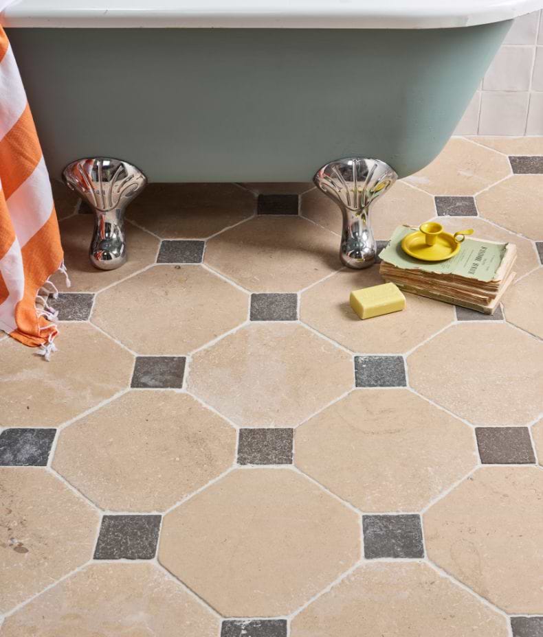 Lacock Limestone Heritage Finish Octagons & Hazlebury Cabochons