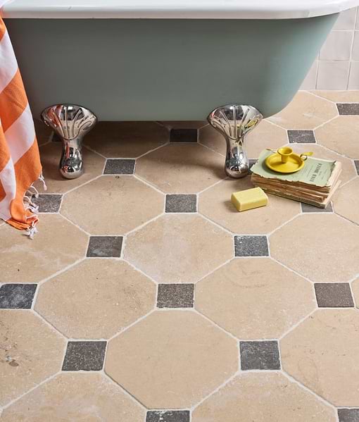 Lacock Limestone Heritage Finish Octagons & Hazlebury Cabochons
