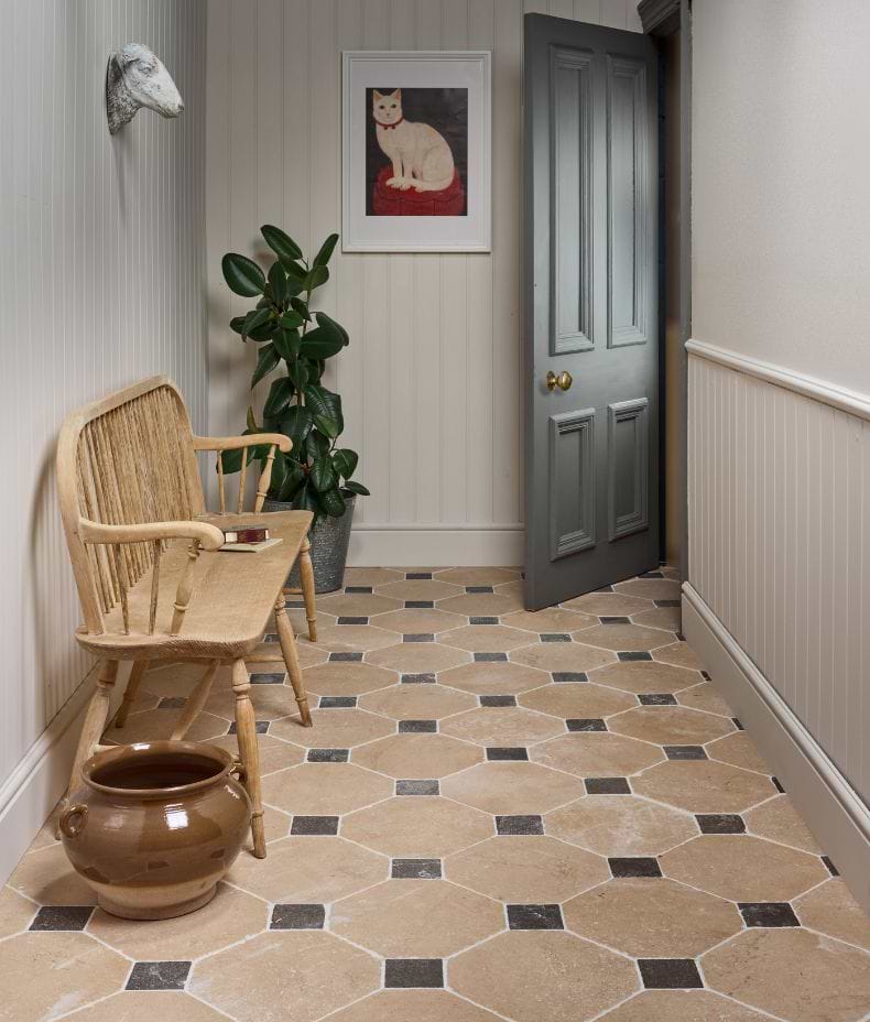 Lacock Limestone Heritage Finish Octagons & Hazlebury Cabochons