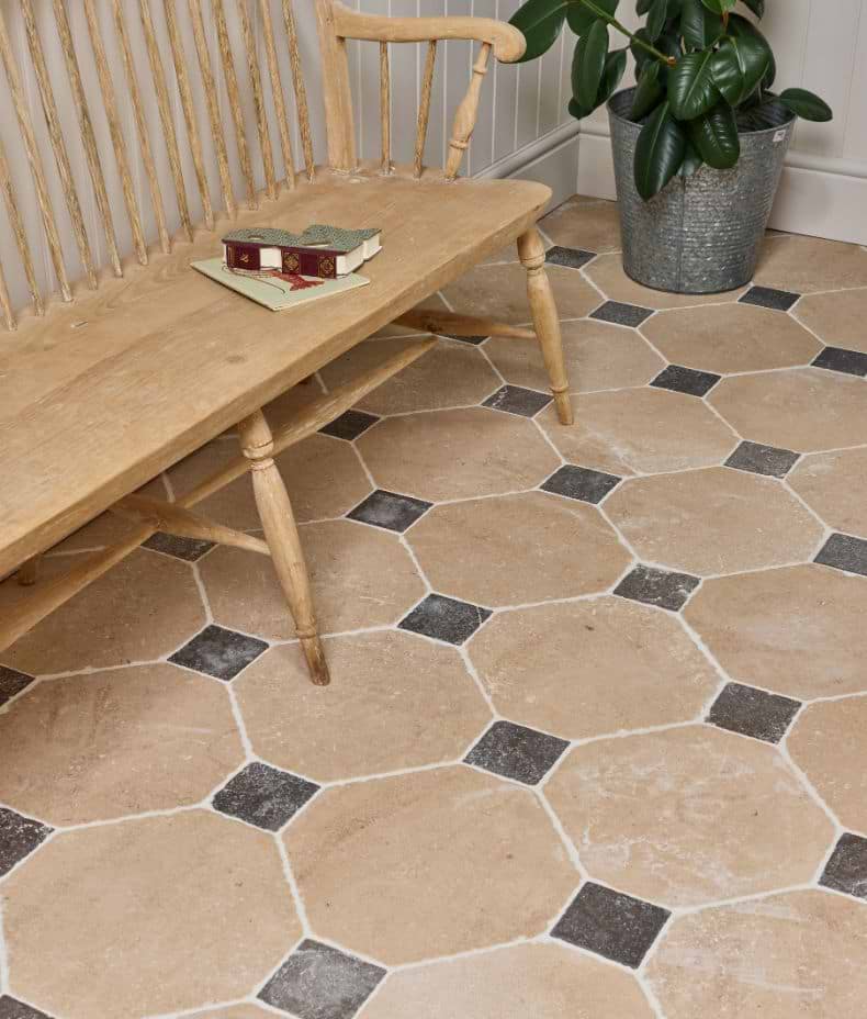 Lacock Limestone Heritage Finish Octagons & Hazlebury Cabochons