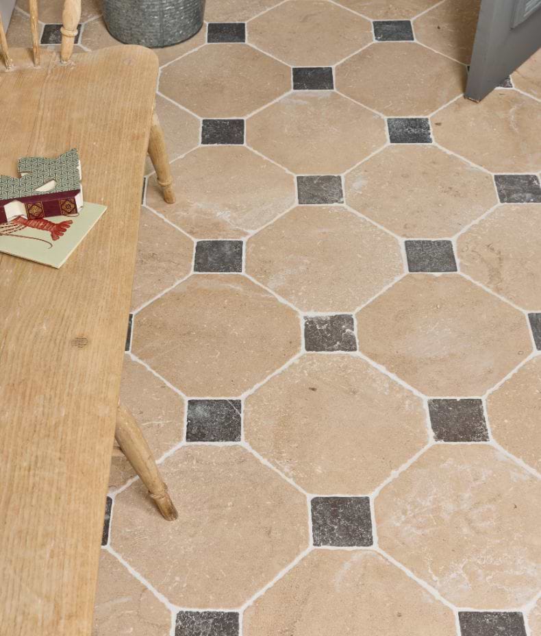 Lacock Limestone Heritage Finish Octagons & Hazlebury Cabochons
