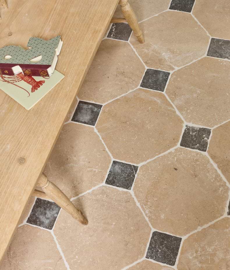 Lacock Limestone Heritage Finish Octagons & Hazlebury Cabochons