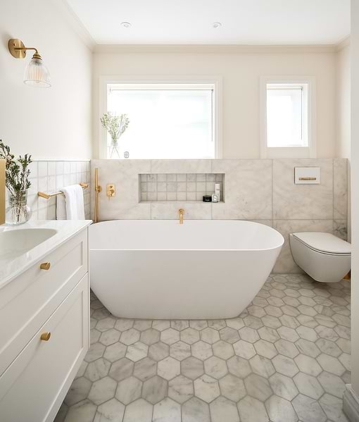 Long Island Marble Honed Finish Large Hexagon