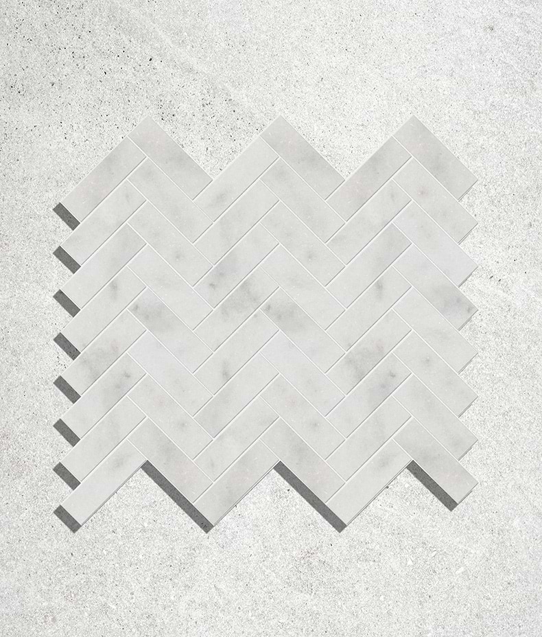 Long Island Marble Herringbone Mosaic
