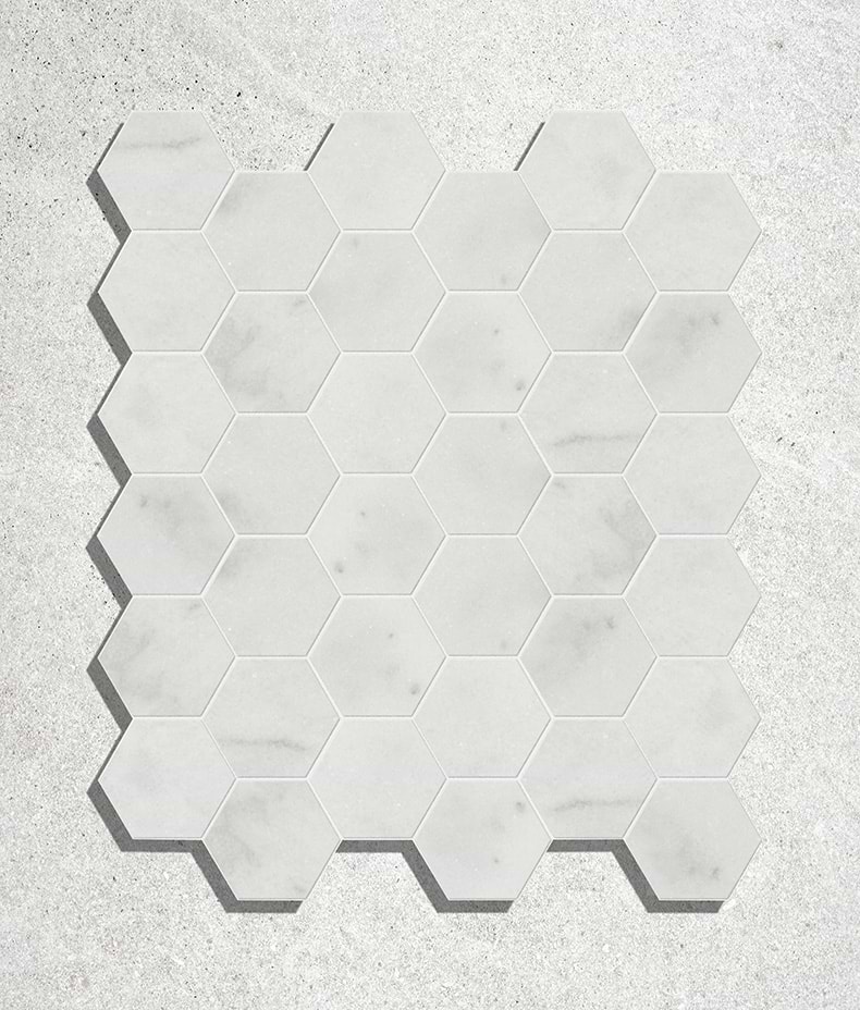 Long Island Marble Small Hexagon Mosaic