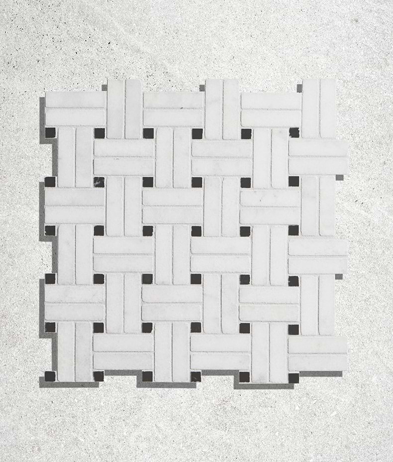 Long Island Marble Honed Finish Wicker Mosaic