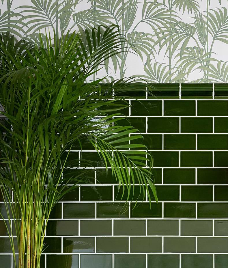 Victorian Style™ Wall Ceramic Olive Green Metro Crackle Glaze