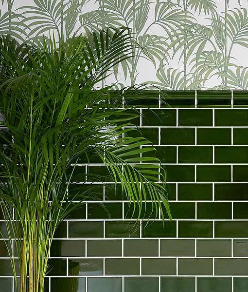 Victorian Style™ Wall Ceramic Olive Green Metro Crackle Glaze
