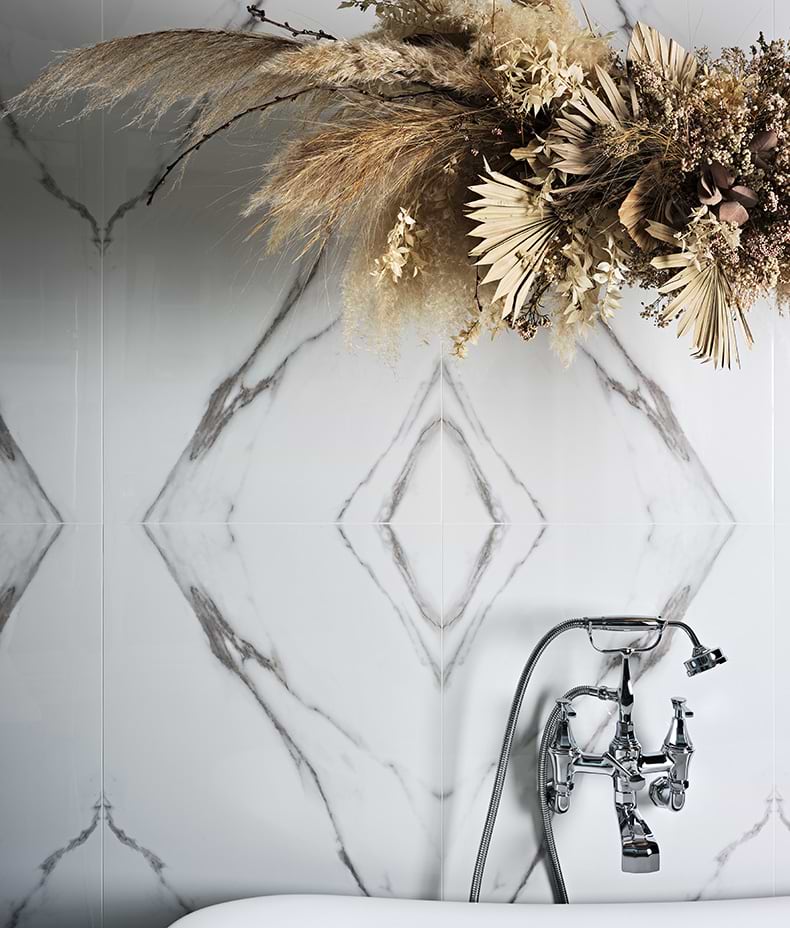 Magnifique Porcelain Statuario Bookmatched