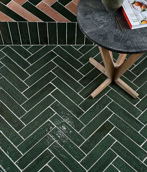 Marlborough Porcelain Parquet Forest Green Gloss