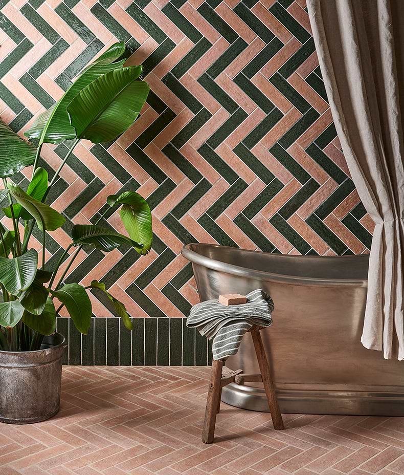 Marlborough Porcelain Parquet Forest Green Gloss