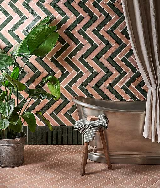 Marlborough Porcelain Parquet Forest Green Gloss