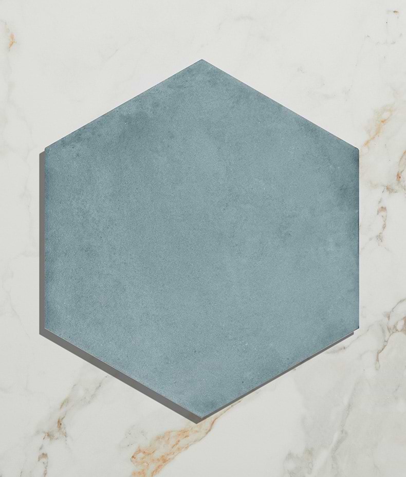 Medina Hexagon Porcelain Aqua