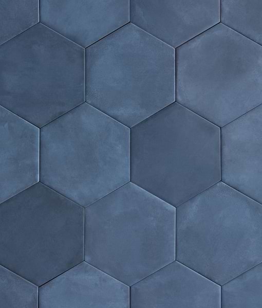 Medina Hexagon Porcelain Navy Blue