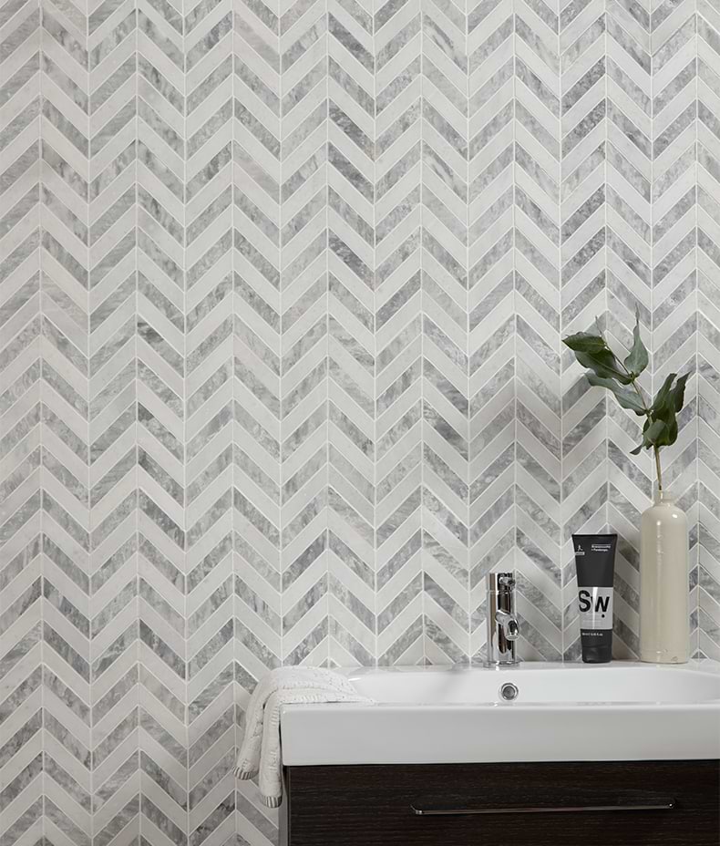Milan Silver Marble Mosaic