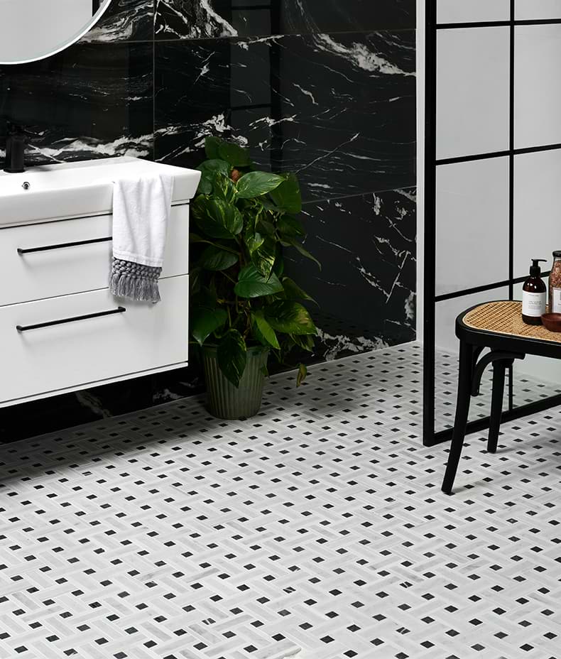 Zen Marble Honed Finish Grand Basket Weave