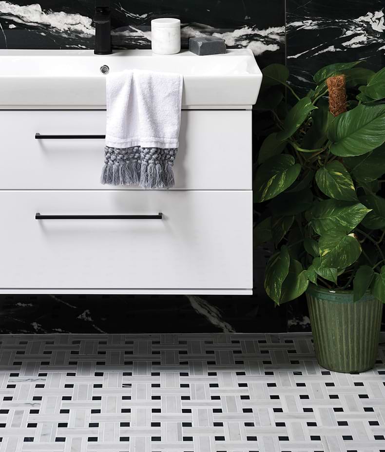 Zen Marble Honed Finish Grand Basket Weave