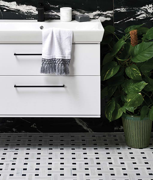 Zen Marble Honed Finish Grand Basket Weave