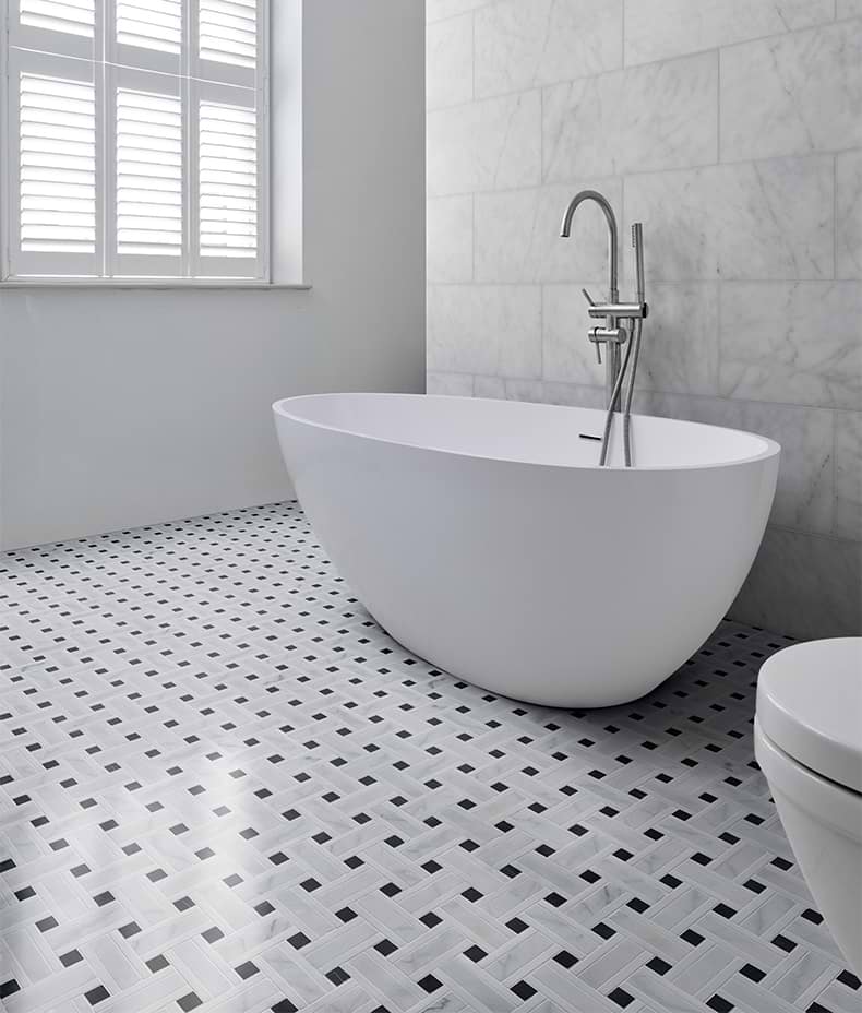 Zen Marble Honed Finish Grand Basket Weave
