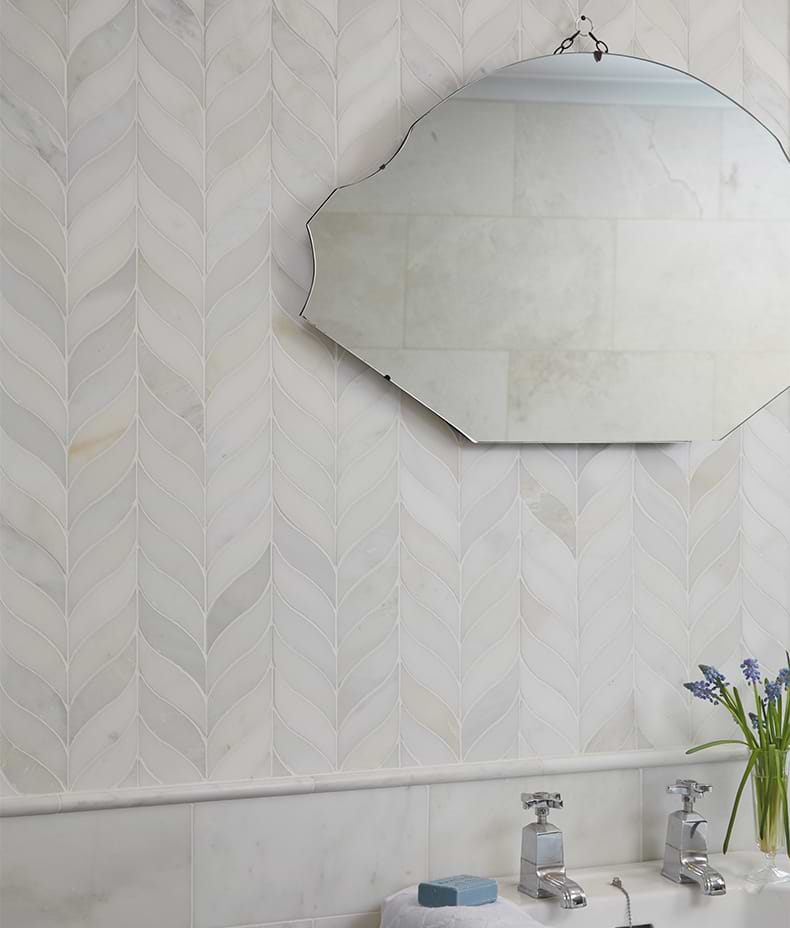 Zen Marble Honed Finish Leaf Mosaic