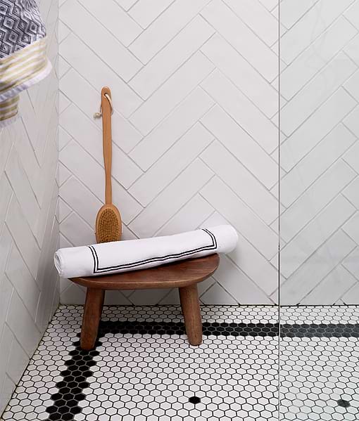 Mono Hex Porcelain Mosaic Blanc