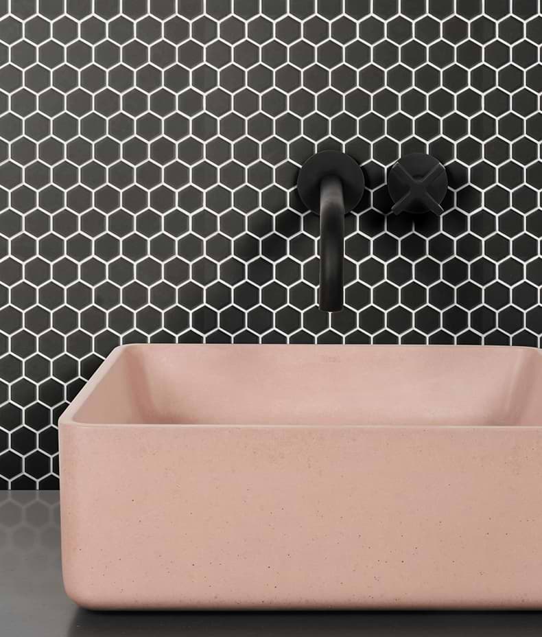 Mono Hex Porcelain Mosaic Noir