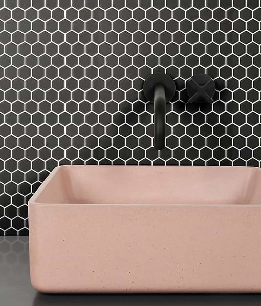Mono Hex Porcelain Mosaic Noir