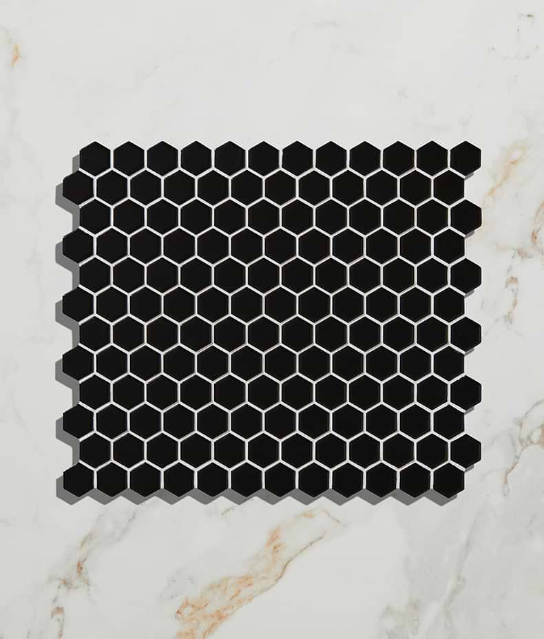 Mono Hex Porcelain Mosaic Noir