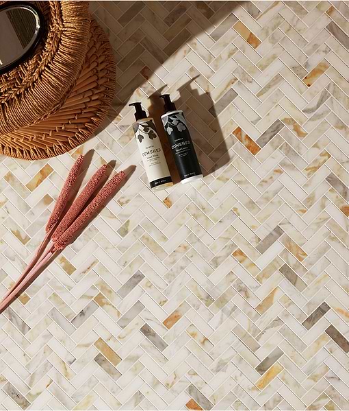 Palazzo Oro Honed Herringbone Mosaic