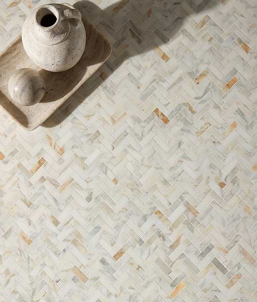Palazzo Oro Honed Herringbone Mosaic