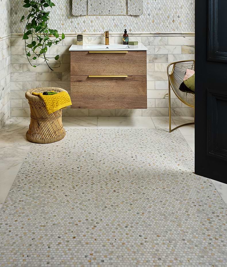 Palazzo Oro Honed Brick Bond Square Mosaic