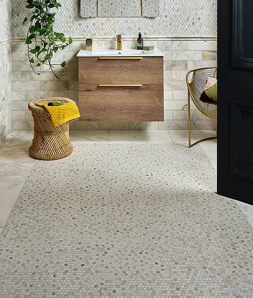 Palazzo Oro Honed Brick Bond Square Mosaic