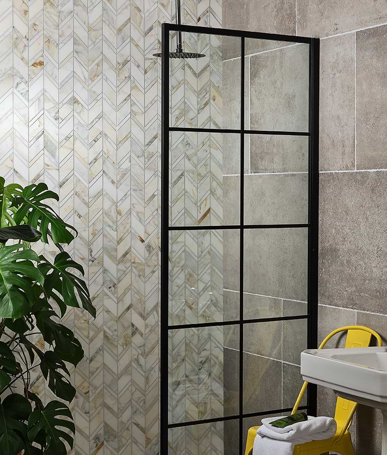 Palazzo Oro Honed Chevron Mosaic