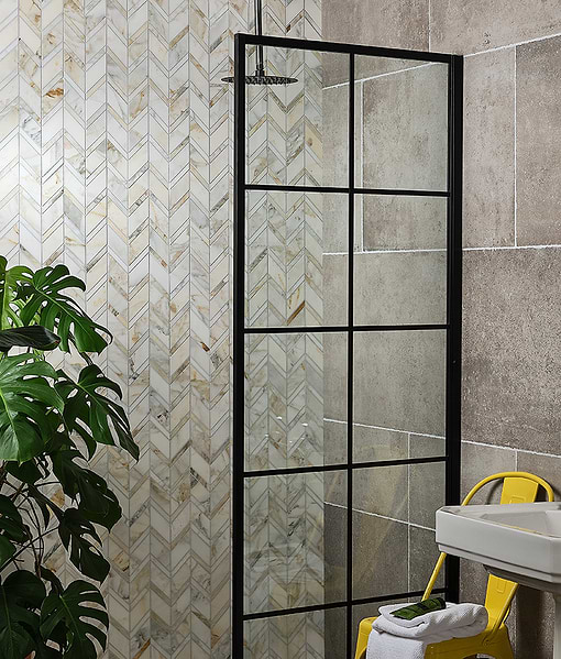 Palazzo Oro Honed Chevron Mosaic