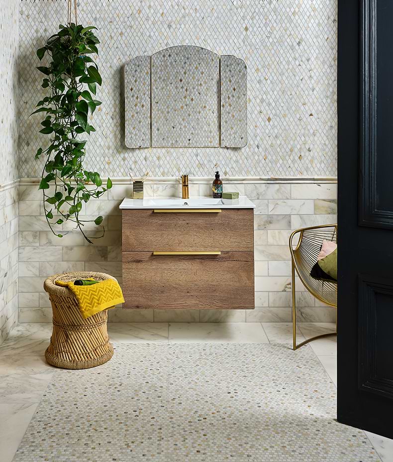 Palazzo Oro Honed Diamond Mosaic