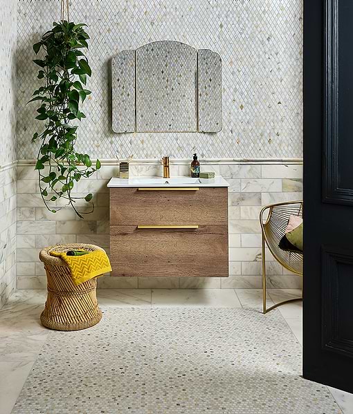 Palazzo Oro Honed Diamond Mosaic