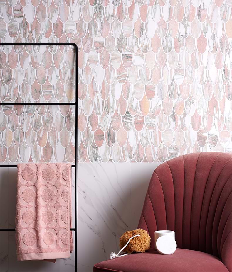 East Java Flamingo Marble Plume Mosaic