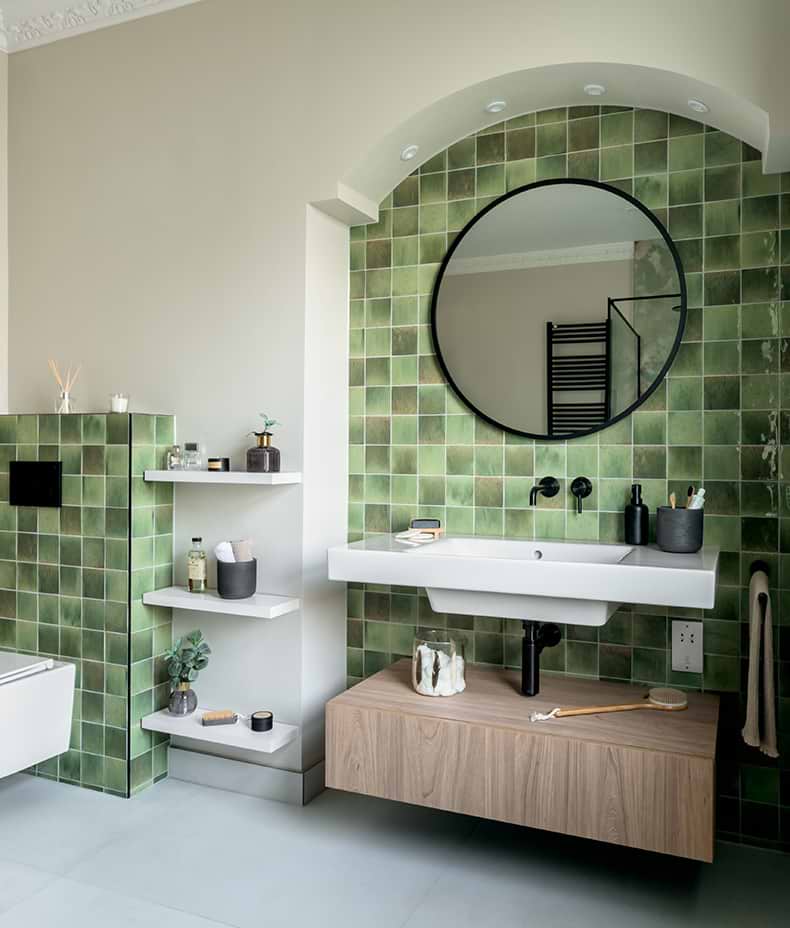 Pottery Porcelain Kale Green Square