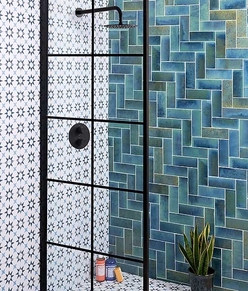 Pottery Porcelain Ocean Blue Brick