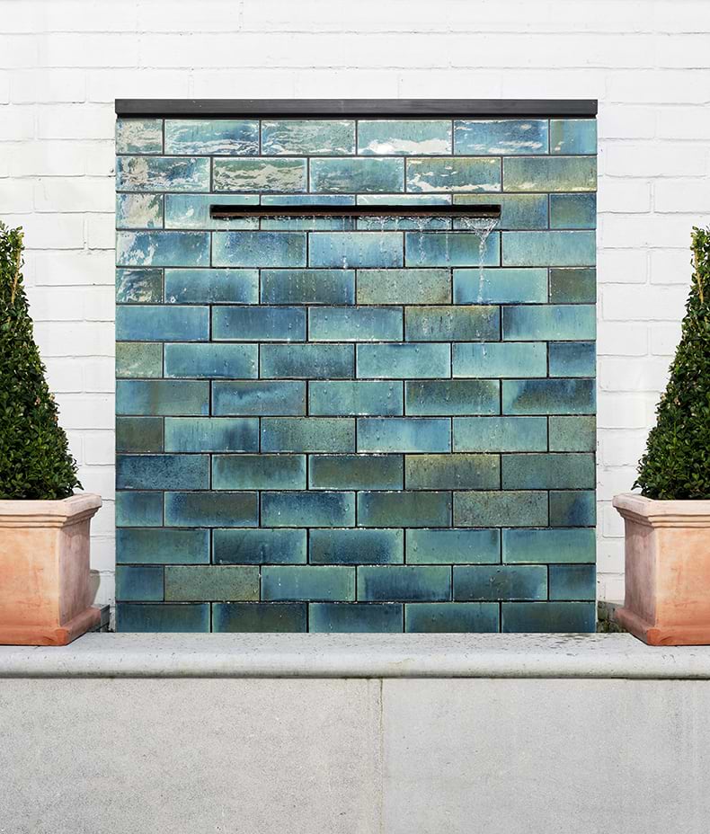 Pottery Porcelain Ocean Blue Brick