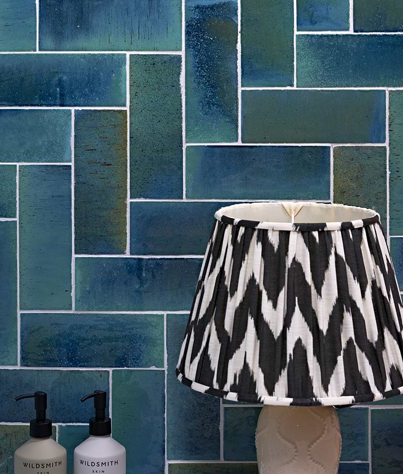 Pottery Porcelain Ocean Blue Brick