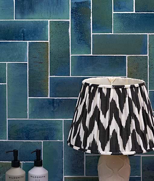 Pottery Porcelain Ocean Blue Brick
