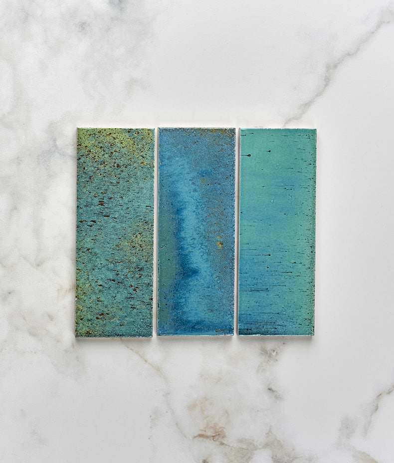 Pottery Porcelain Ocean Blue Brick