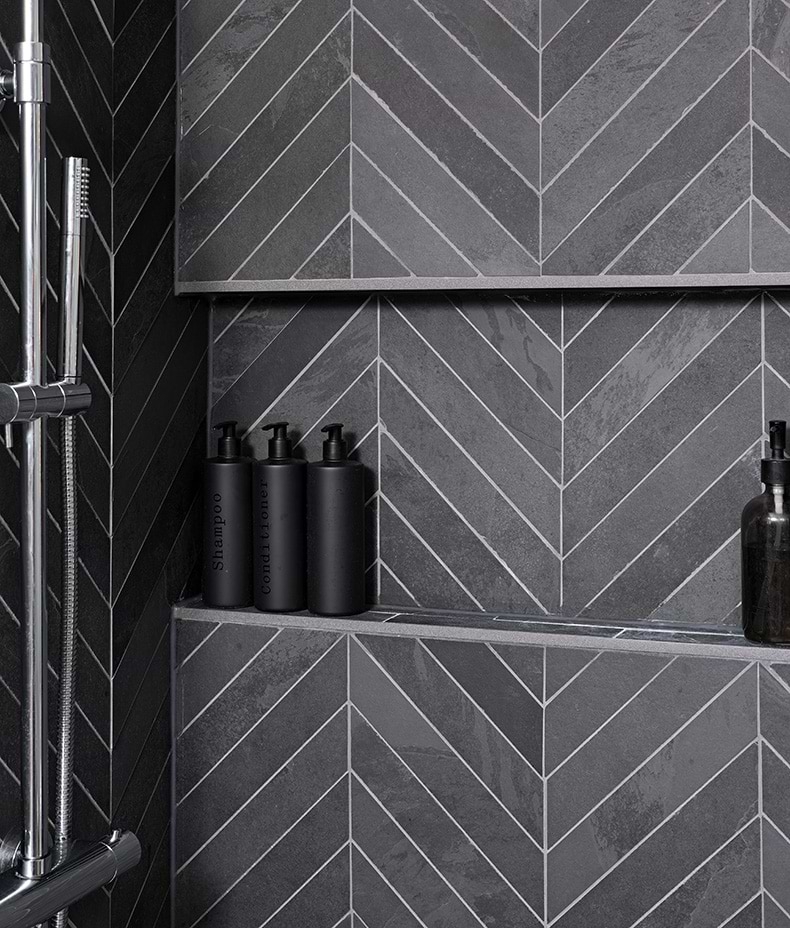 Metropolitan Slate Chevron Riven Finish